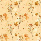 autumn leaves, fall foliage, maple leaves, berry branches, golden orange, burnt orange, warm cream, beige, watercolor, nature, botanical, seasonal, autumn, fall, harvest, rustic, whimsical, cozy, natural, woodland, scatter pattern, delicate, vintage, farmhouse, nursery, kids room, baby decor, nature-inspired, dried flowers, berry picking