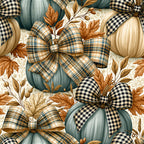 teal, sage green, cream, ivory, golden brown, navy blue, plaid, gingham, checkered, floral, botanical, autumn, fall, harvest, pumpkins, farmhouse, vintage, rustic, elegant, traditional, leaves, fall foliage, nature-inspired, tartan, country style, cozy, seasonal decor, thanksgiving