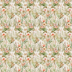 blush pink, sage green, cream background, floral pattern, roses, botanical elements, leaves, branches, repeating motif, watercolor style, vintage inspired, romantic florals,, fabric panel, english garden, soft pastels, delicate flowers, nature theme, seamless design, feminine aesthetic