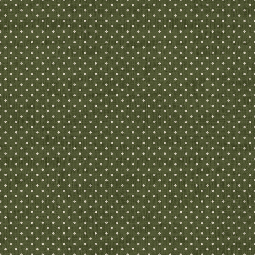 sage green, olive green, cream polka dots, white polka dots, classic polka dot, retro polka dot, vintage style, traditional design, timeless pattern, neutral colors, soft green, pale cream, small dots, evenly spaced dots, geometric pattern, modern classic, farmhouse style, cottage core, gender neutral, nursery decor, baby room, children's room, toddler friendly, adorable pattern, sweet design, simple pattern, easy care, versatile design