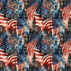 patriotic, grunge, red white blue, american flag, stars stripes, statue of liberty, city skyline, skyscrapers, fireworks, distressed texture, weathered, vintage style,, fabric panel, repeating pattern, patriotic theme, urban landscape, americana, independence day, fourth of july
