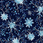 navy blue, icy blue, white, silver, winter, snowflakes, celestial, frozen, snowflake pattern, branches, botanical, nature, holiday, christmas, elegant, magical, whimsical, sparkly, glittery, frosty, icy, snow, winter wonderland, nursery, kids room, baby, festive, starry