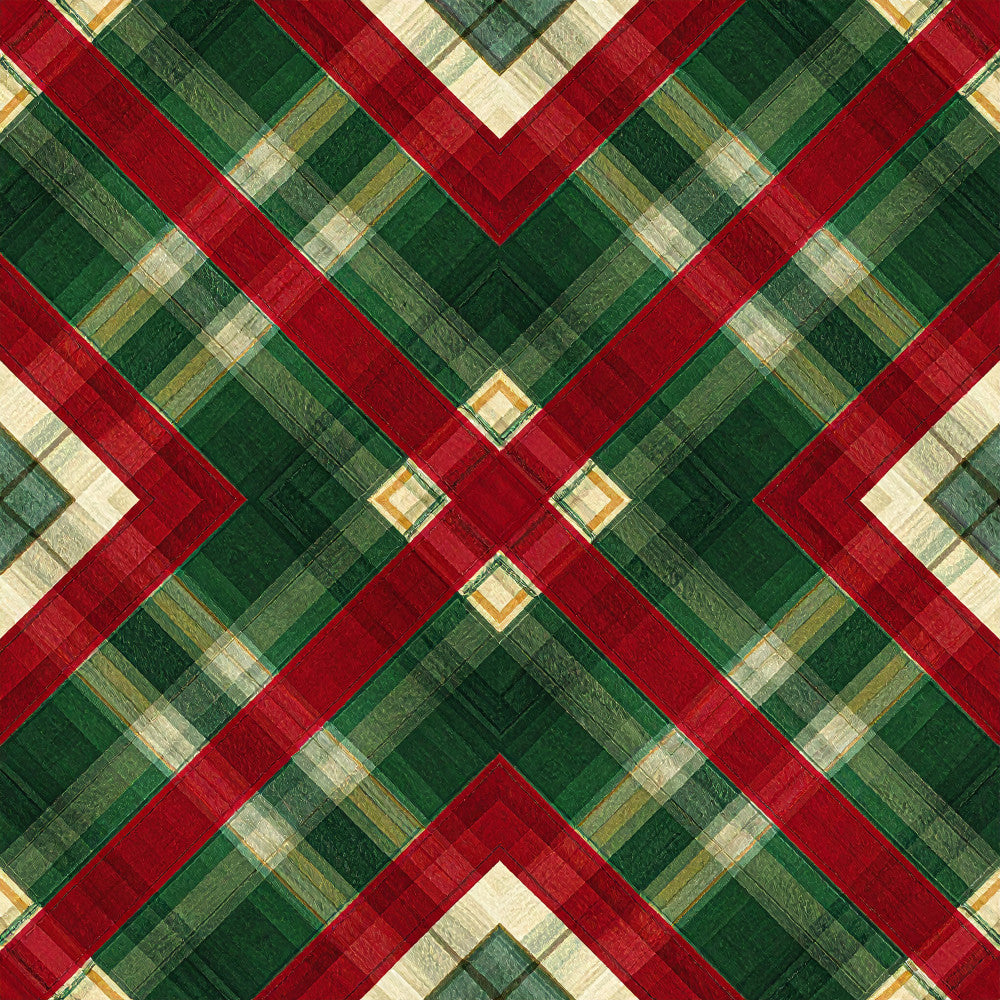christmas, holiday, red, forest green, cream, gold, plaid, tartan, geometric, chevron, herringbone, traditional, festive, vintage, elegant, winter, seasonal, home decor, table runner, cardinal red, hunter green, fair isle, woven texture, classic, formal, decorative pattern, christmas plaid, holiday tartan