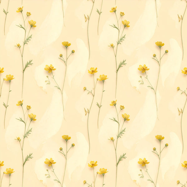 butter yellow, cream, pale yellow, soft yellow, delicate floral, wildflower, botanical, buttercup flowers, yellow flowers, nature, spring, summer, garden, meadow, vintage, romantic, whimsical, delicate, soft, feminine, elegant, pastoral, cottage style, farmhouse, natural, pressed flowers, botanical illustration, light and airy, nursery, baby room