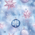 winter wonderland, holiday, christmas, snowflakes, stars, ornaments, baubles, celestial, light blue, navy blue, dusty rose, mauve, silver, white, whimsical, elegant, festive, magical, sparkly, icy, frosty, geometric stars, abstract snowflakes, kids room, nursery, playroom, winter theme, cold season, december, seasonal