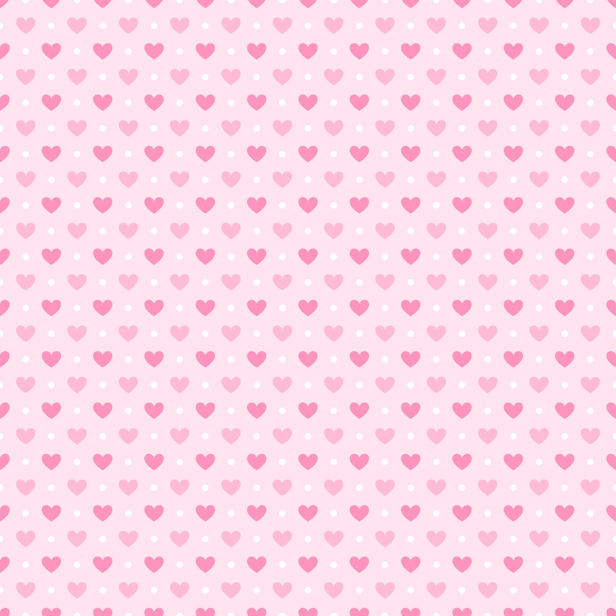 pink, hearts, polka dots, romantic, love, valentine, pastel, cute, sweet, repeating pattern,, fabric panel, geometric, feminine, soft pink, light pink, whimsical, crafting, sewing, tea party