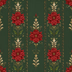 forest green, deep red, burgundy, cream, gold, poinsettia, floral, damask, vintage, traditional, elegant, ornate, botanical, leaves, scrolls, filigree, holiday, christmas, festive, luxurious, classical, decorative, nature-inspired, timeless, sophisticated, winter, seasonal, home decor, upholstery