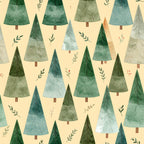 forest green, sage green, dusty blue, teal, cream, watercolor trees, pine trees, evergreen, woodland, nature, botanical, leaves, small sprigs, whimsical, soft, gentle, nursery, kids room, playroom, baby, peaceful, calm, winter forest, evergreen forest, nature inspired, pastoral, rustic, cozy, soft watercolor, dreamy