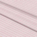 '- Pink Night Time Teddy Bears Pattern 8 Fabric - Soft cotton textile - Quilting material - Light pink and white - Striped design - Sewing fabric - Crafting cloth - Fabric yardage