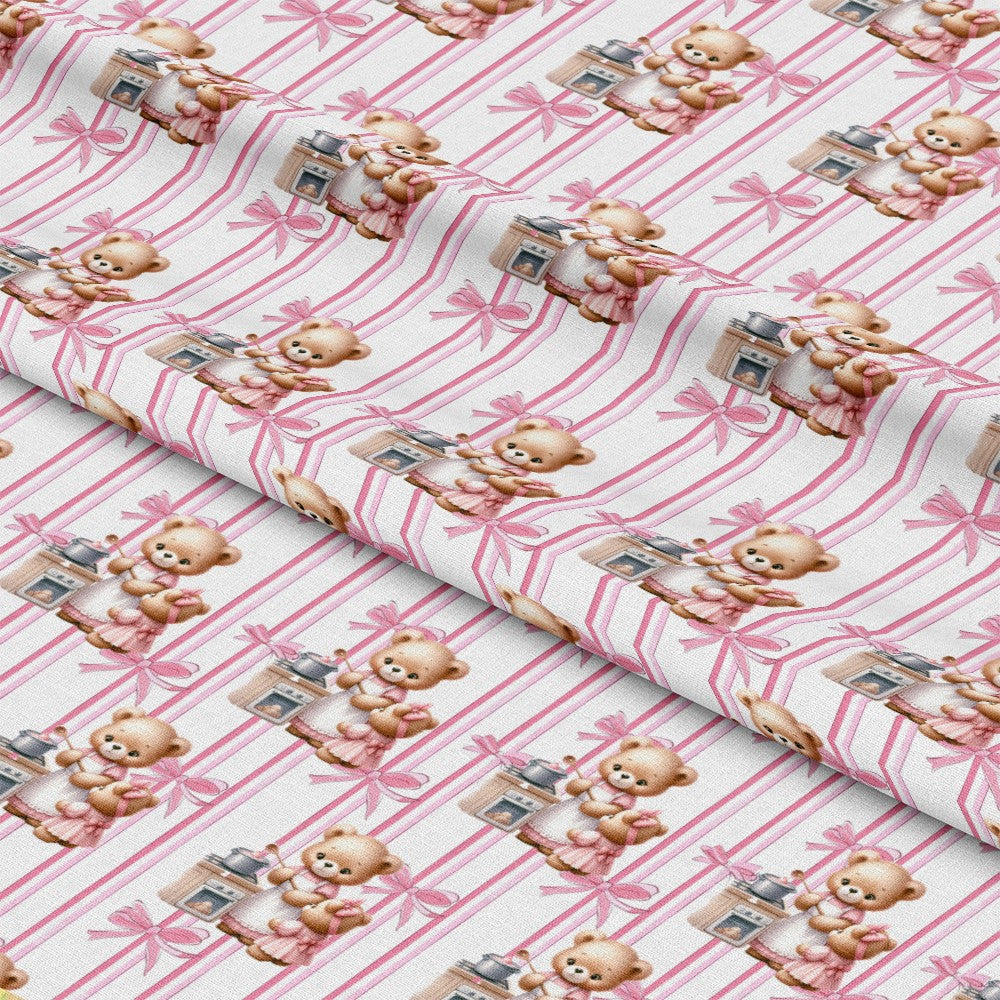 Pink Baby Teddy Bears Pattern 2 Minky Fabric