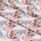 Pink Night Time Teddy Bears Pattern 4 Minky Fabric