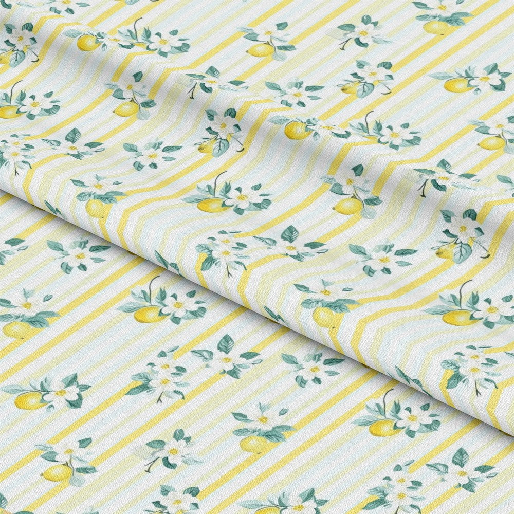 Lemon Floral Shabby Chic Pattern 10 Quilting Cotton Fabric