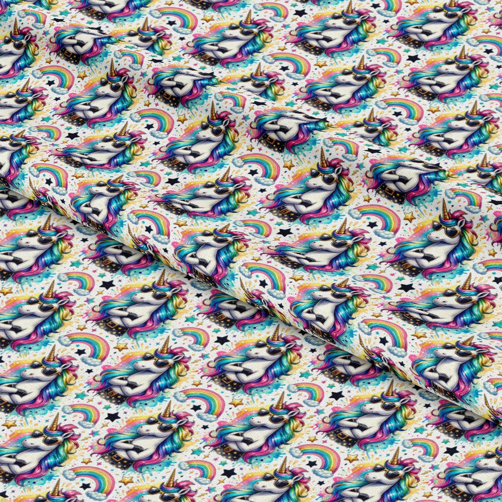 Cool Rainbow Unicorn Pattern 1 Minky Fabric