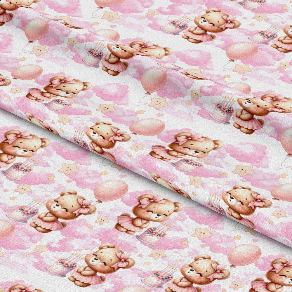 Pink Baby Teddy Bears Pattern 9 Minky Fabric
