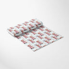 '- Pink Night Time Teddy Bears Pattern 3 Fabric - Light blue background - Soft teddy bear illustrations - Nighttime theme - Quilting fabric - Cotton material - Textile yardage - Pastel colors - Cute animal design - Craft fabric