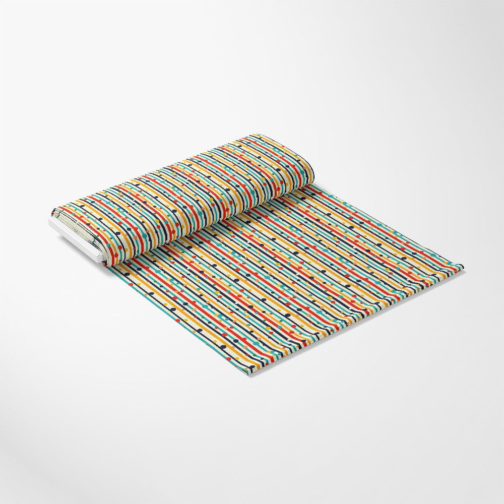 Colorful Stripes and Dots Pattern 7 Quilting Cotton Fabric