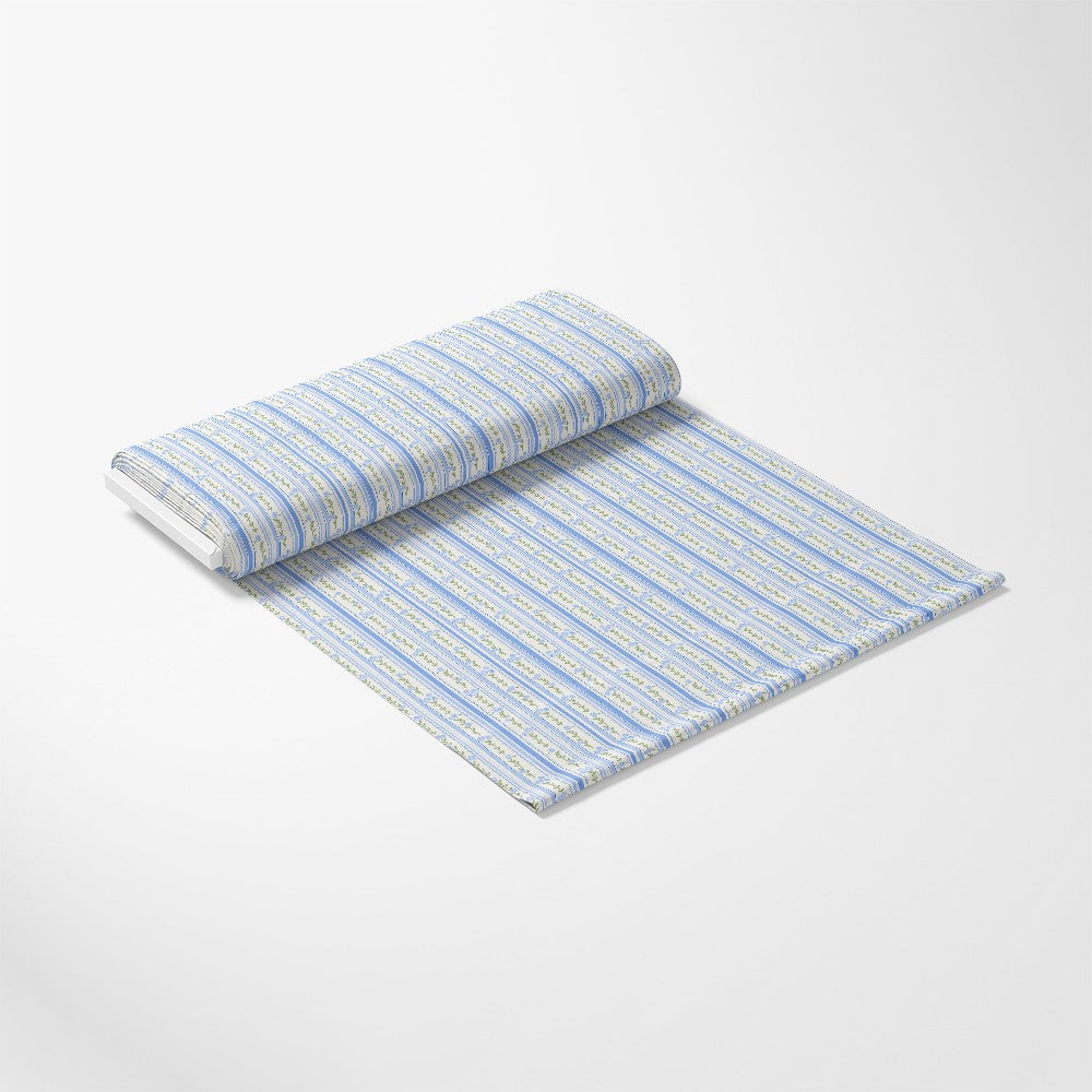 Rosey Blue Stripes Pattern 1 Quilting Cotton Fabric