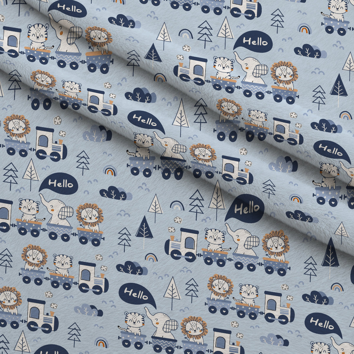 Peachy Rainbow Doodles Pattern 15 Minky Fabric — plush minky folded close-up preview (mv-minky-v1:lying)