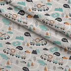 Peachy Rainbow Doodles Pattern 17 Minky Fabric — plush minky folded close-up preview (mv-minky-v1:lying)