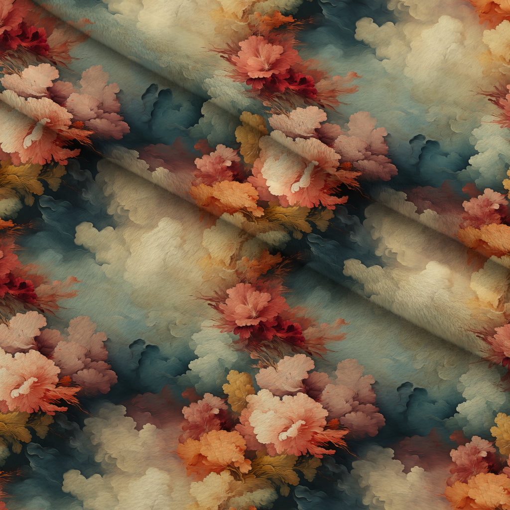 Peony Sky Reverie Pattern 1 Minky Fabric — plush minky folded close-up preview (mv-minky-v1:lying)
