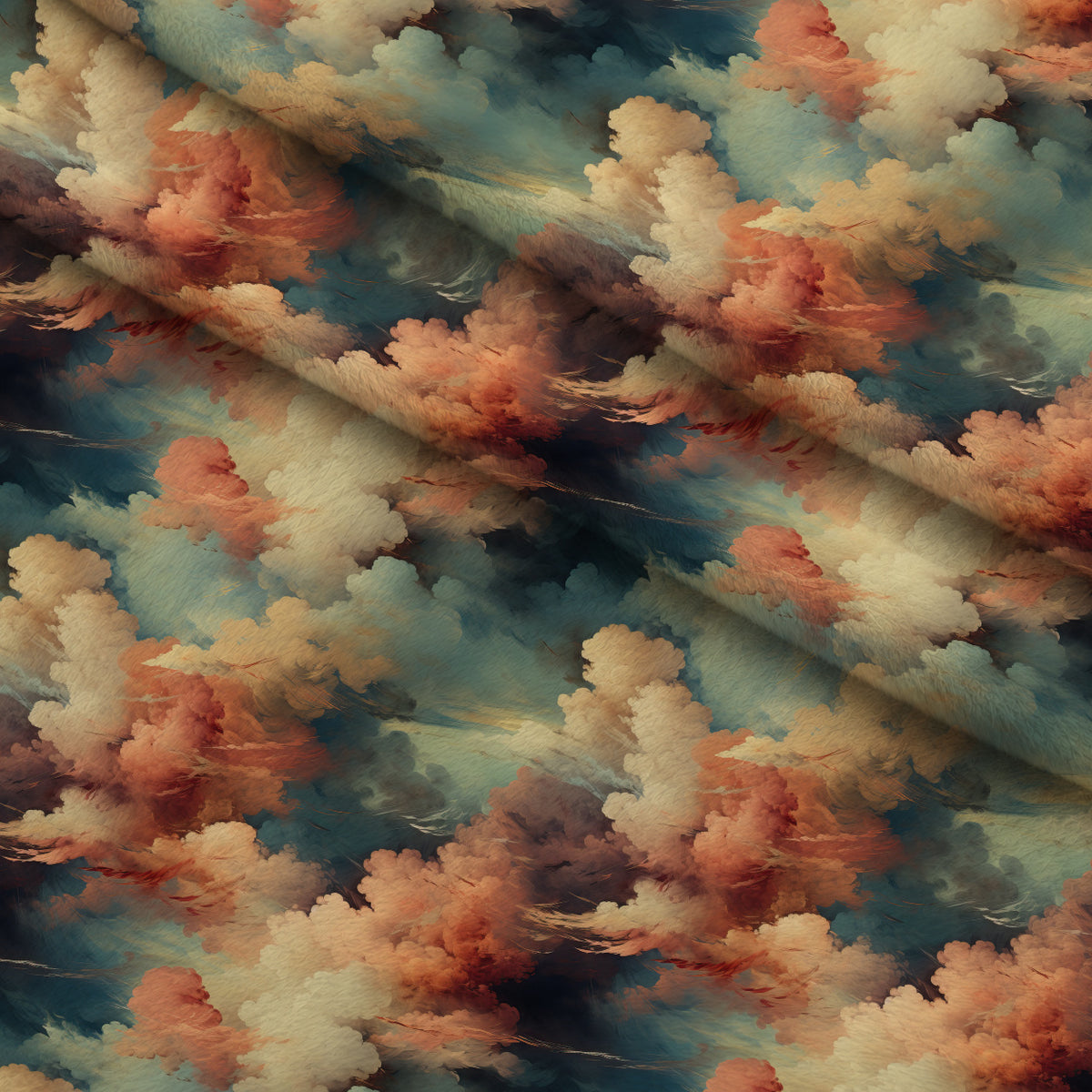 Peony Sky Reverie Pattern 2 Minky Fabric — plush minky folded close-up preview (mv-minky-v1:lying)