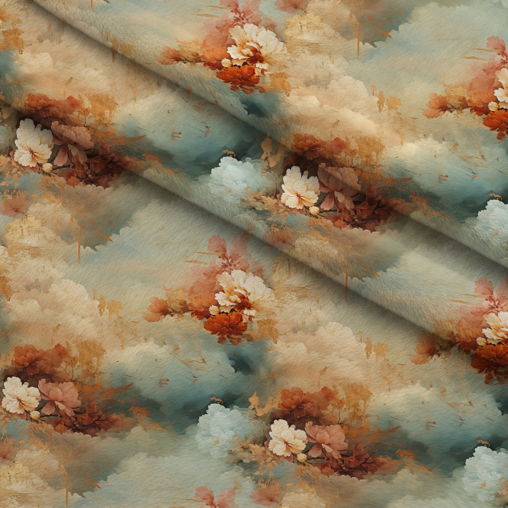 Peony Sky Reverie Pattern 3 Minky Fabric — plush minky folded close-up preview (mv-minky-v1:lying)