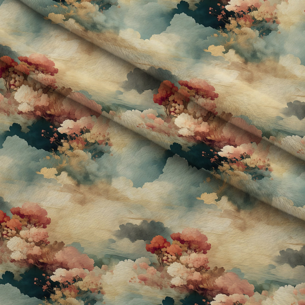Peony Sky Reverie Pattern 6 Minky Fabric — plush minky folded close-up preview (mv-minky-v1:lying)