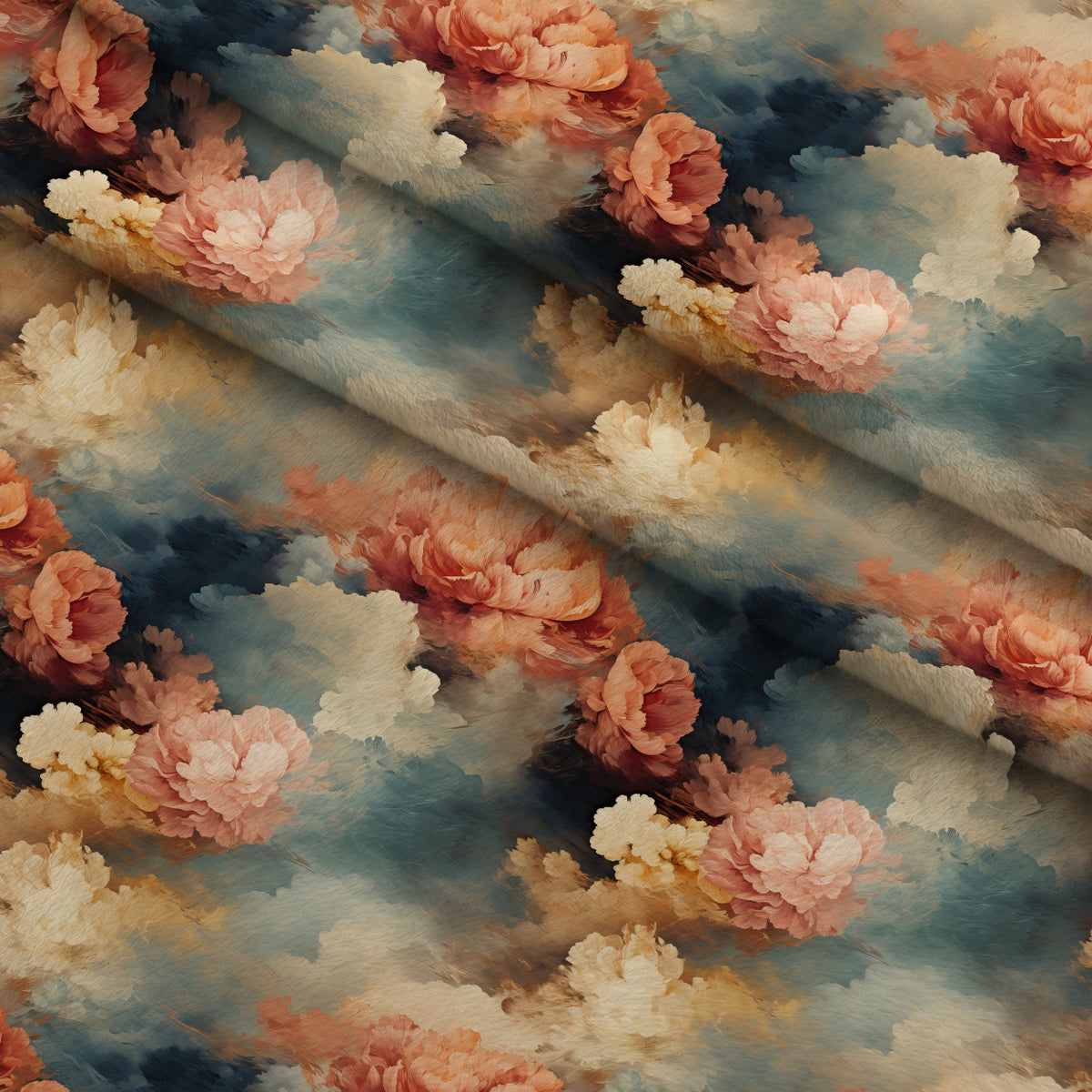 Peony Sky Reverie Pattern 8 Minky Fabric — plush minky folded close-up preview (mv-minky-v1:lying)