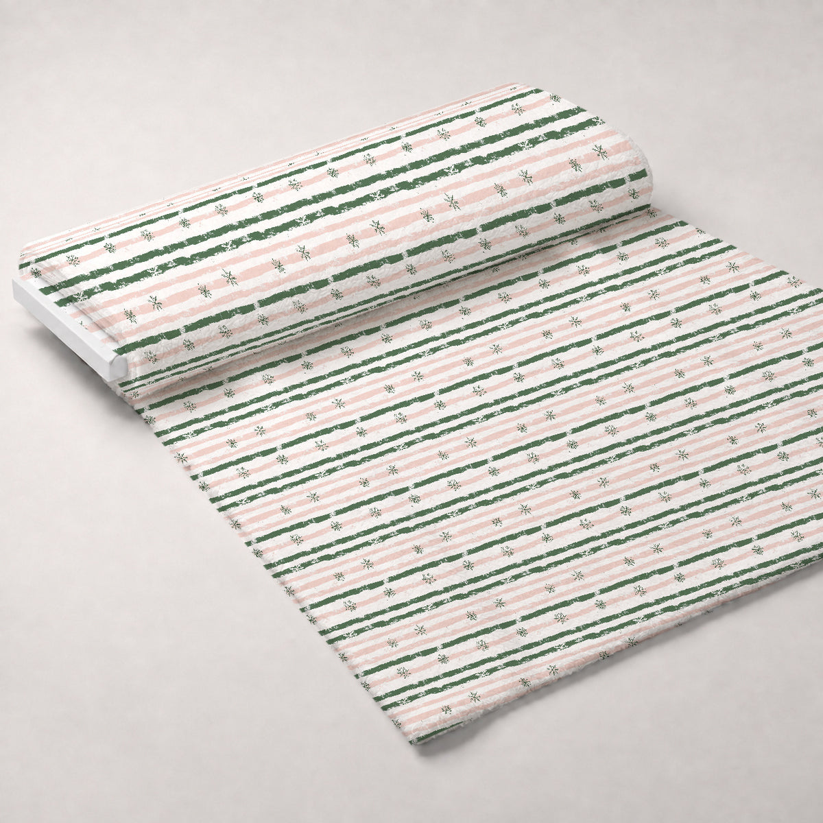 Peppermint Bows Pattern 3 Minky Fabric — plush minky unrolled bolt preview (mv-minky-v1:bolt)