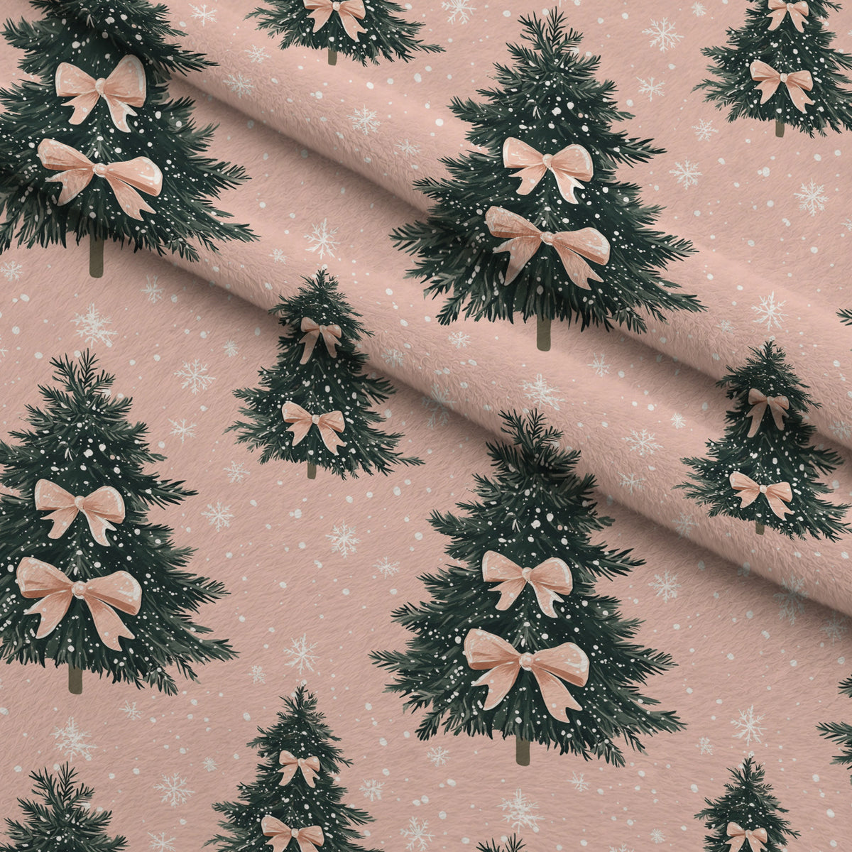 Peppermint Bows Pattern 5 Minky Fabric — plush minky folded close-up preview (mv-minky-v1:lying)