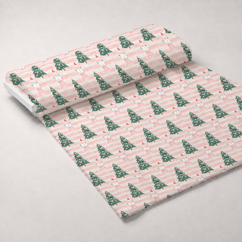 Peppermint Bows Pattern 6 Minky Fabric — plush minky unrolled bolt preview (mv-minky-v1:bolt)
