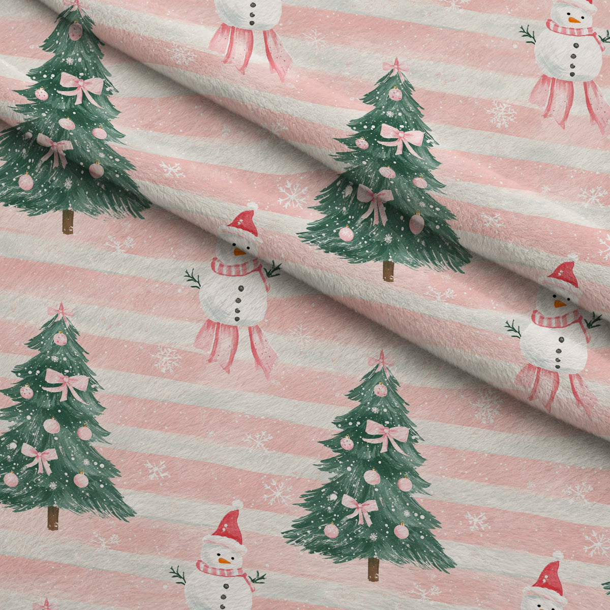 Peppermint Bows Pattern 6 Minky Fabric — plush minky folded close-up preview (mv-minky-v1:lying)