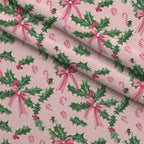Peppermint Bows Pattern 8 Minky Fabric — plush minky folded close-up preview (mv-minky-v1:lying)