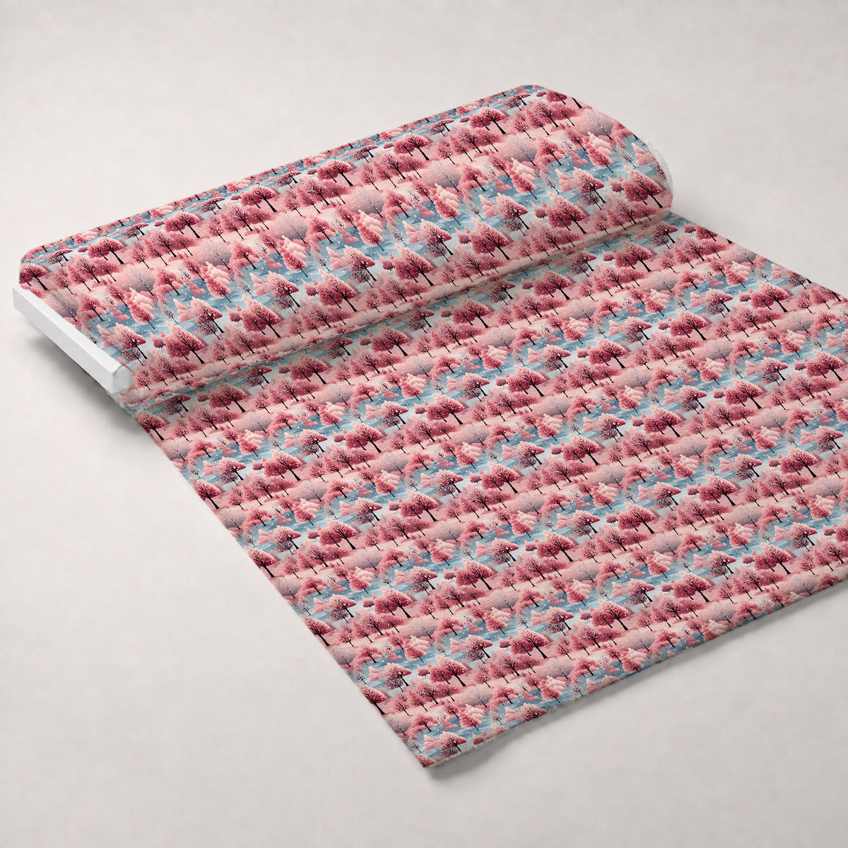 Peppermint Pines Pattern 10 Minky Fabric — plush minky unrolled bolt preview (mv-minky-v1:bolt)