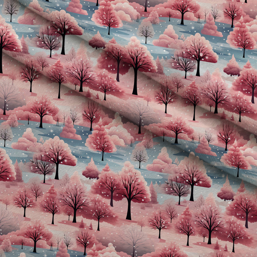 Peppermint Pines Pattern 10 Minky Fabric — plush minky folded close-up preview (mv-minky-v1:lying)
