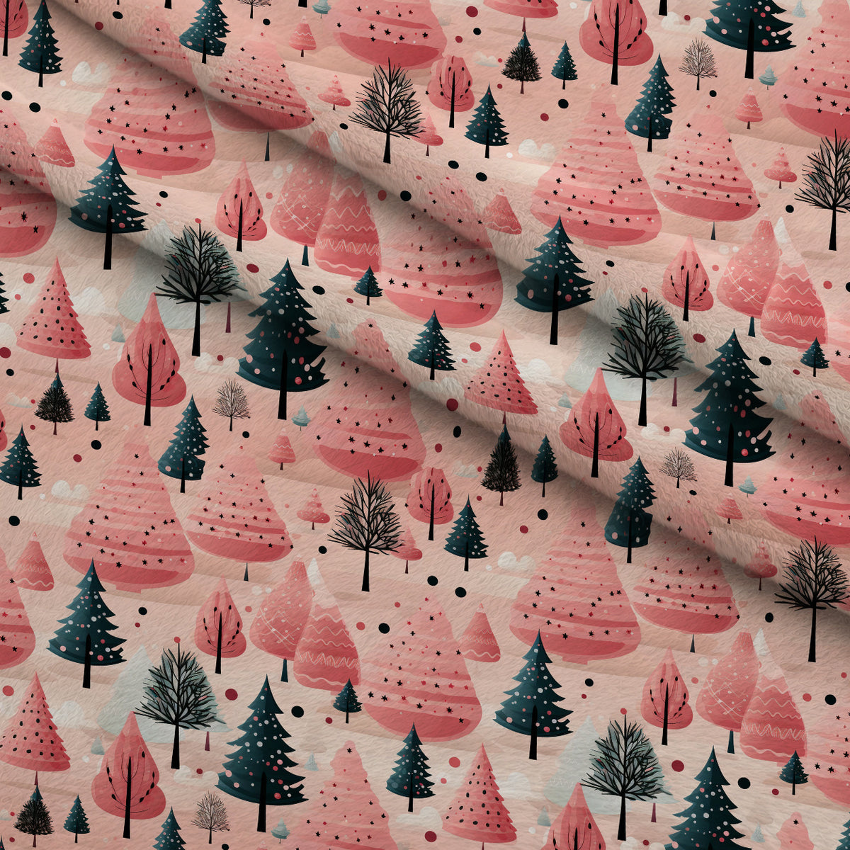 Peppermint Pines Pattern 11 Minky Fabric — plush minky folded close-up preview (mv-minky-v1:lying)