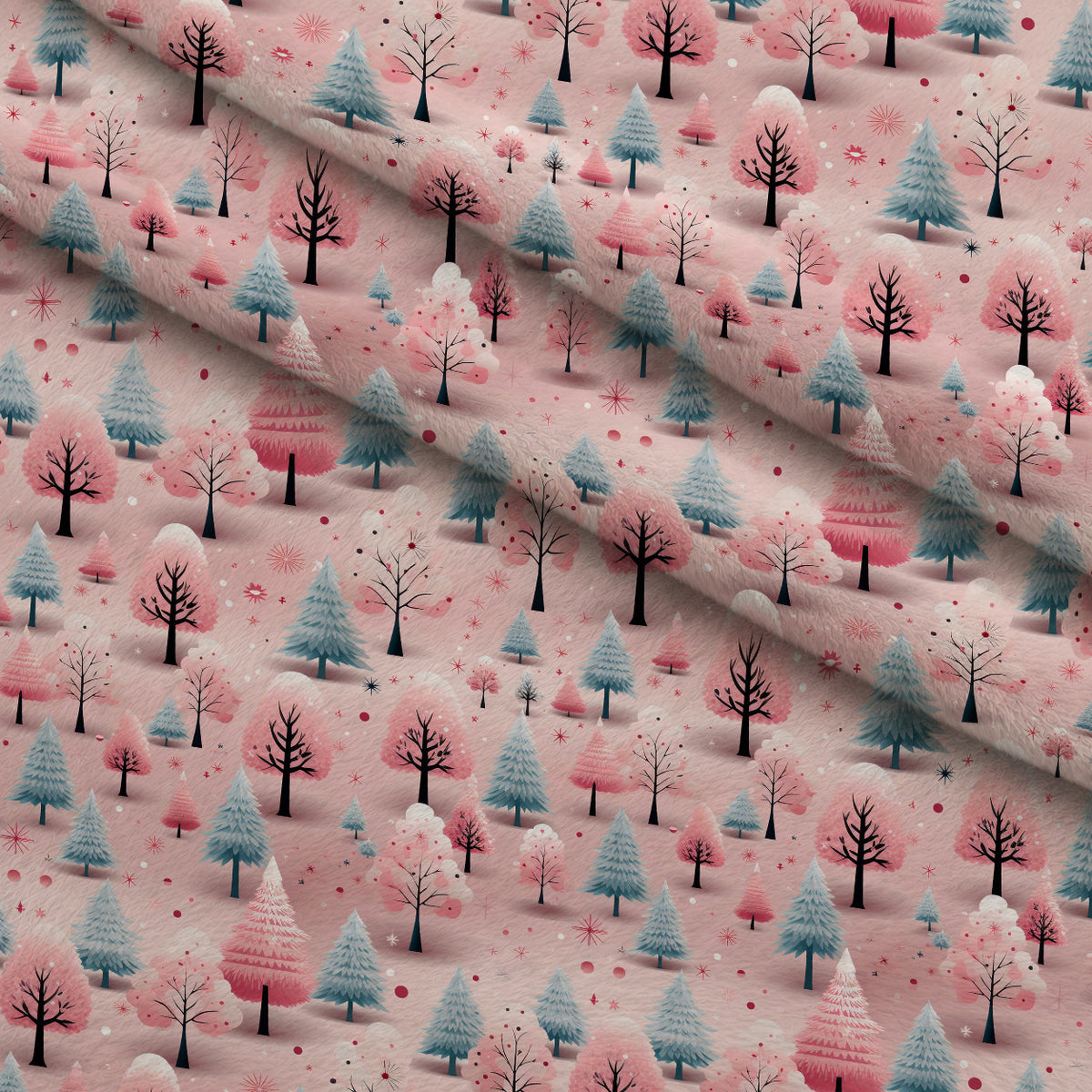 Peppermint Pines Pattern 12 Minky Fabric — plush minky folded close-up preview (mv-minky-v1:lying)