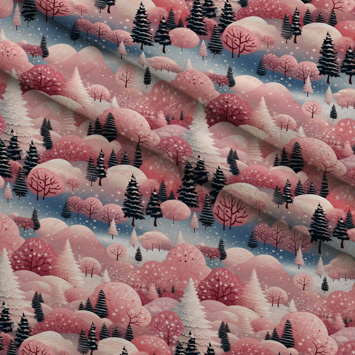Peppermint Pines Pattern 13 Minky Fabric — plush minky folded close-up preview (mv-minky-v1:lying)