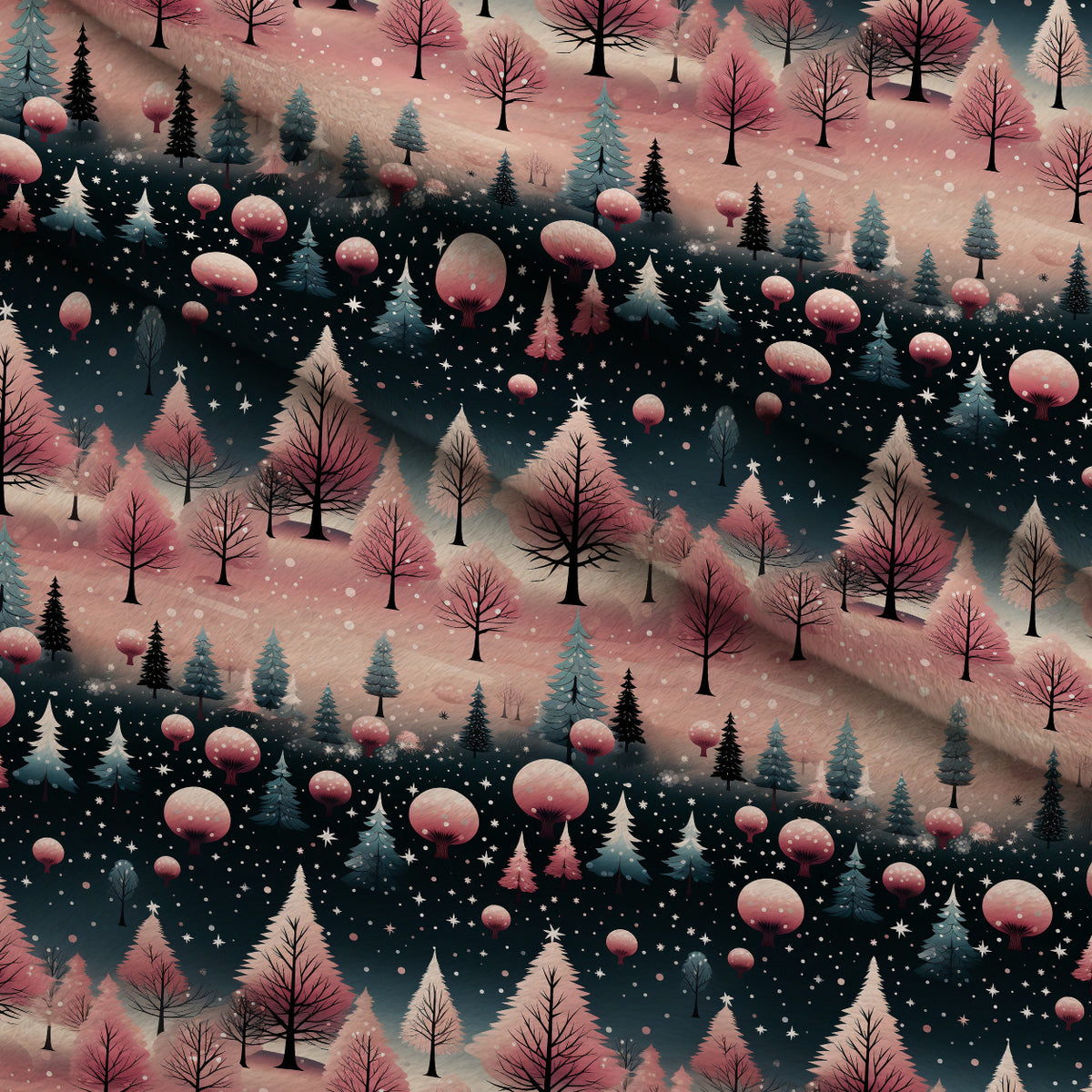 Peppermint Pines Pattern 14 Minky Fabric — plush minky folded close-up preview (mv-minky-v1:lying)