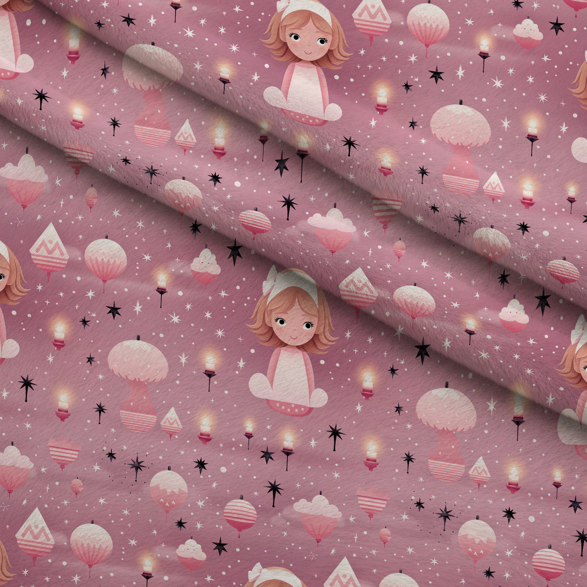 Peppermint Pines Pattern 4 Minky Fabric — plush minky folded close-up preview (mv-minky-v1:lying)