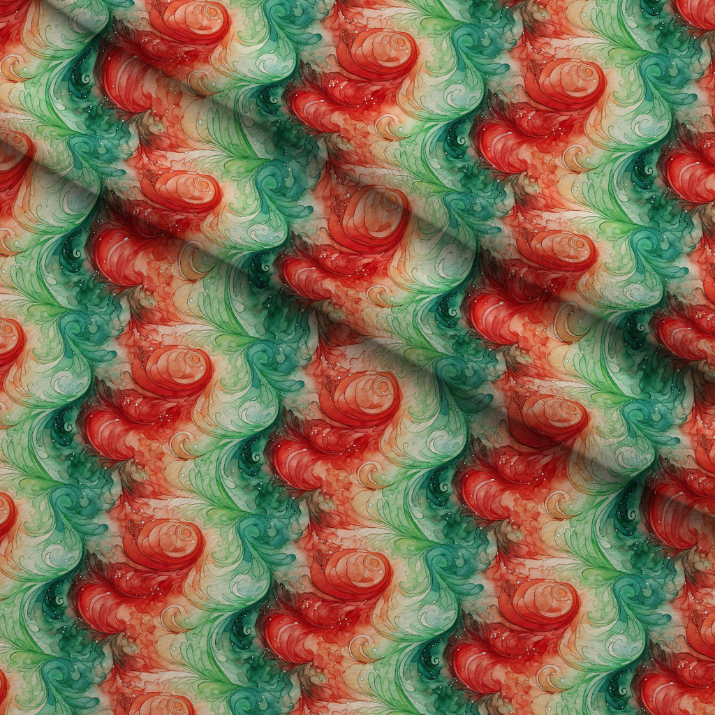 Peppermint Plumes Pattern 2 Minky Fabric — plush minky folded close-up preview (mv-minky-v1:lying)