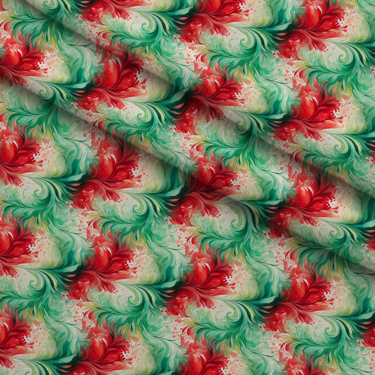 Peppermint Plumes Pattern 7 Minky Fabric — plush minky folded close-up preview (mv-minky-v1:lying)