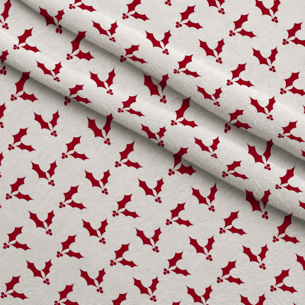 Peppermint Snowfall Pattern 14 Minky Fabric — plush minky folded close-up preview (mv-minky-v1:lying)