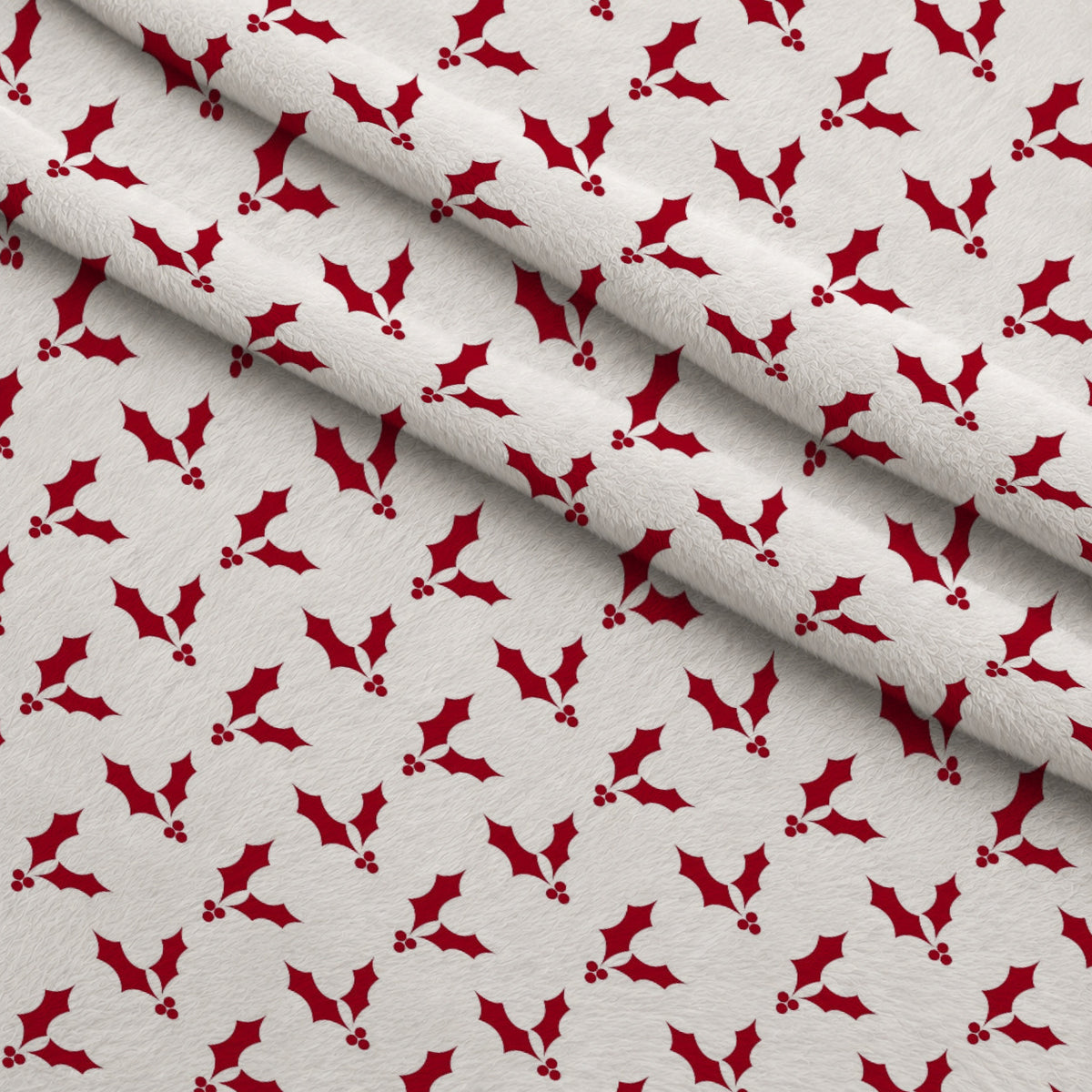 Peppermint Snowfall Pattern 14 Minky Fabric — plush minky folded close-up preview (mv-minky-v1:lying)
