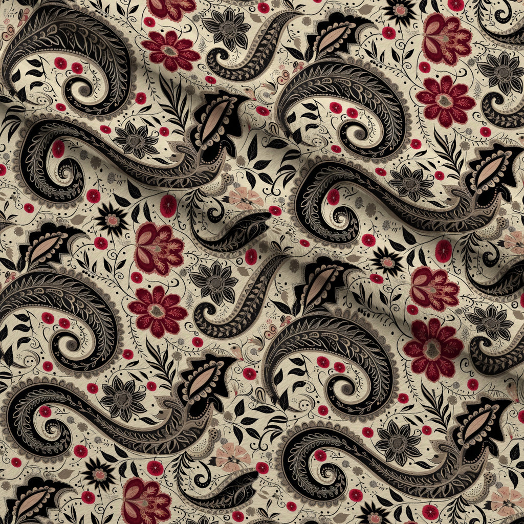 Persian Garden Pattern 12 Minky Fabric — plush minky folded close-up preview (mv-minky-v1:lying)