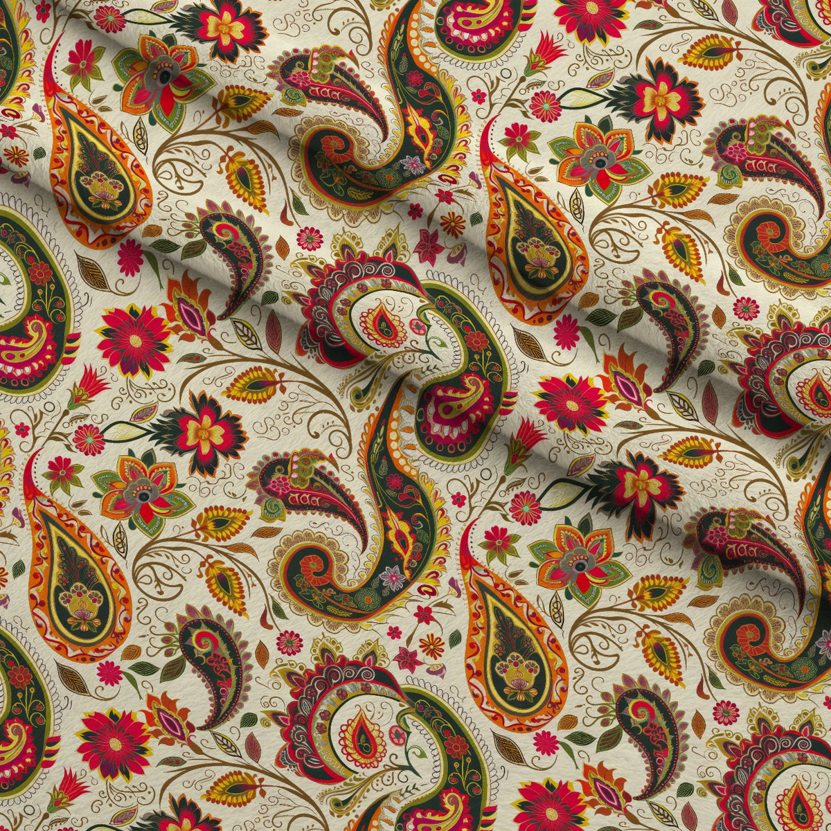 Persian Garden Pattern 7 Minky Fabric — plush minky folded close-up preview (mv-minky-v1:lying)