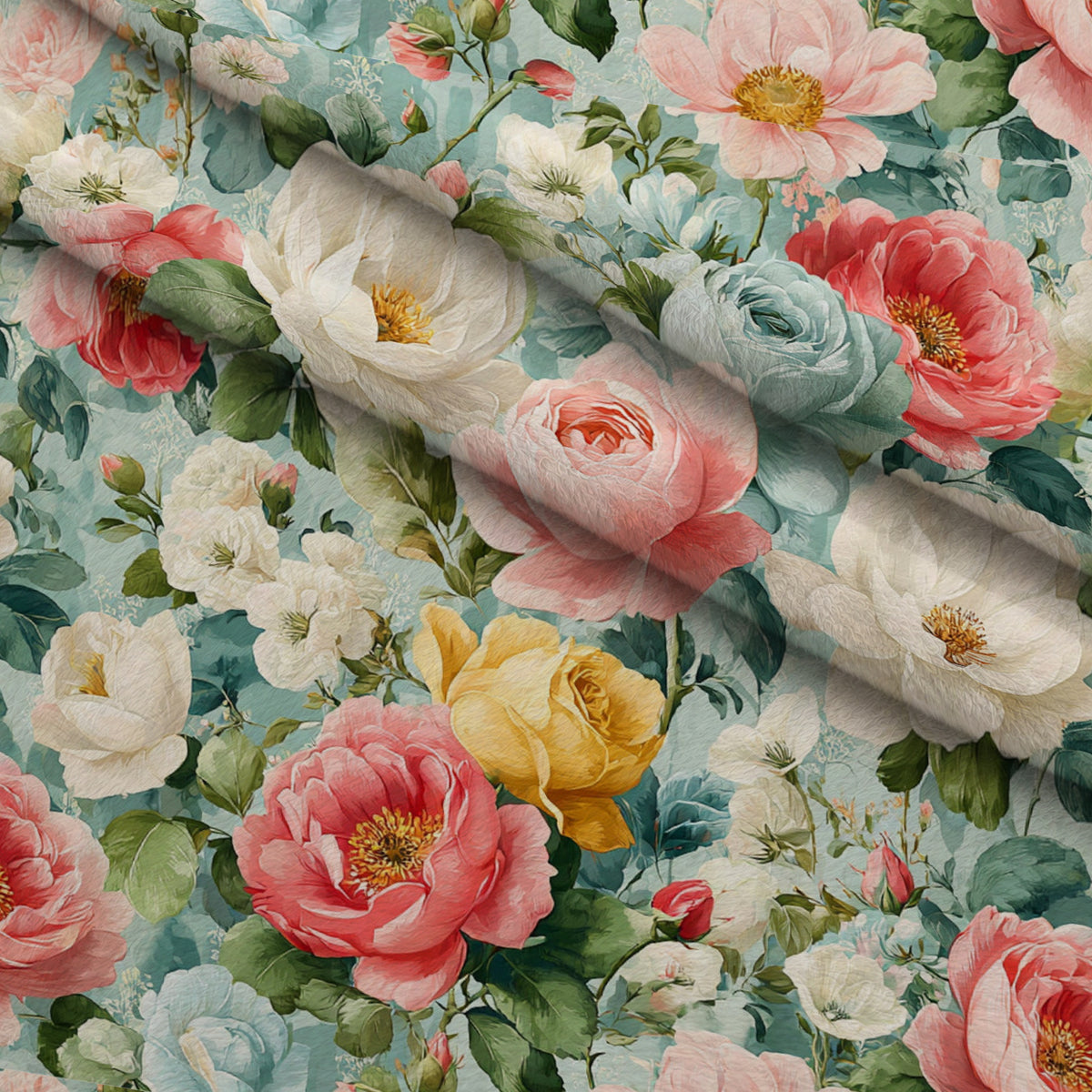Petal Serenade Pattern 8 Minky Fabric — plush minky folded close-up preview (mv-minky-v1:lying)