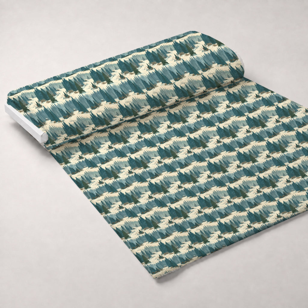 Pinewood Snowfall Pattern 1 Minky Fabric — plush minky unrolled bolt preview (mv-minky-v1:bolt)