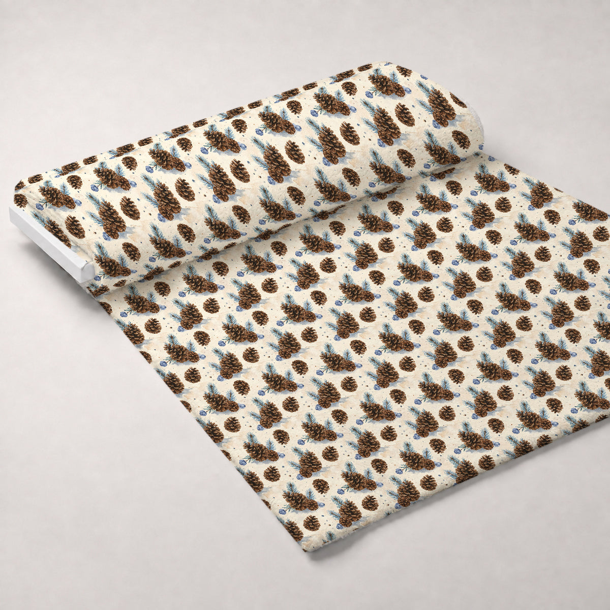 Pinewood Snowfall Pattern 13 Minky Fabric — plush minky unrolled bolt preview (mv-minky-v1:bolt)