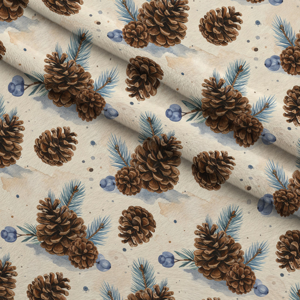 Pinewood Snowfall Pattern 13 Minky Fabric — plush minky folded close-up preview (mv-minky-v1:lying)